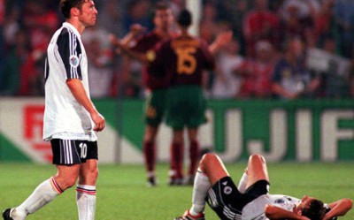 Matthäus contemplates Germany's early exit from Euro 2000, the one major blemish on a stellar international career.
